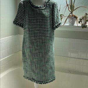 kate spade Green and White Tweed Mini Dress